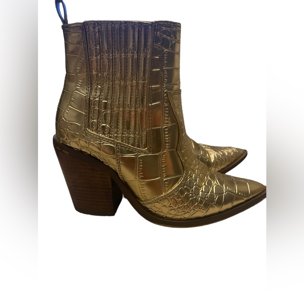 ASOS | Gold Croc Bootie